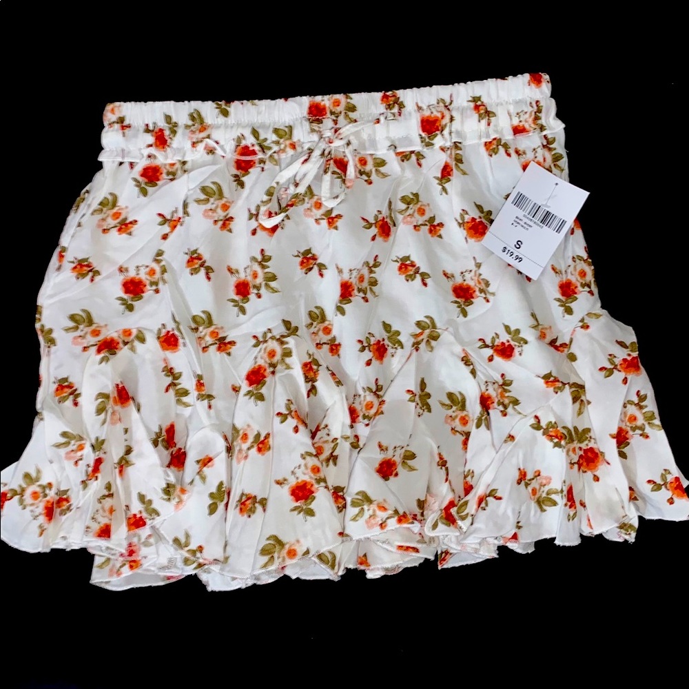 White Floral Skirt